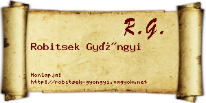 Robitsek Gyöngyi névjegykártya